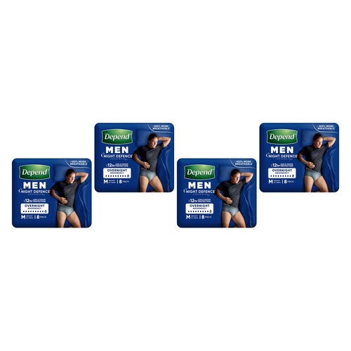 Depend UW Real Fit Night Defence Male ME x 3 Bundle of 4