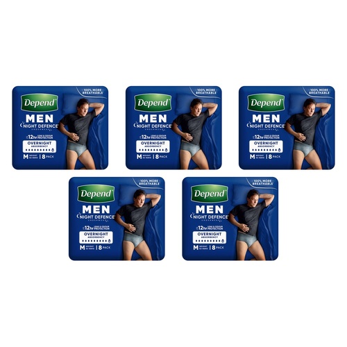 Depend UW Real Fit Night Defence Male ME x 3 Bundle of 5