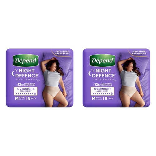 Depend UW Real Fit Night Defence Female x 3 Bundle of 2