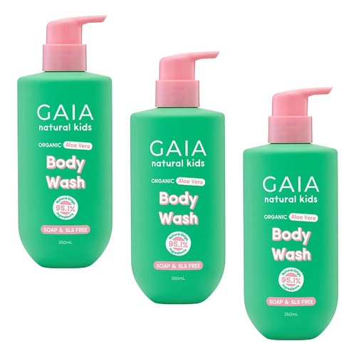 GAIA Natural Kids Body Wash 350mL Pack of 3