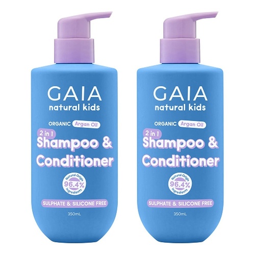 GAIA Natural Kids 2 in 1 Shampoo & Conditioner 350mL Pack of 2