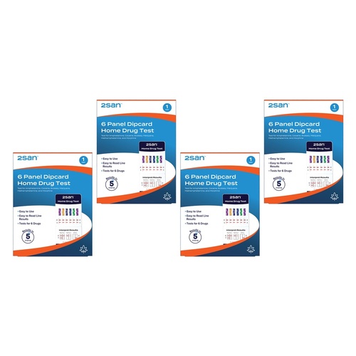 2San 6 Panel Dipcard Home Drug Test Pack of 4