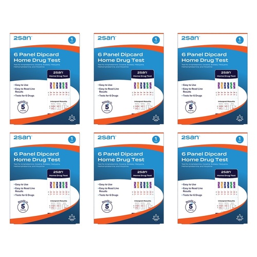 2San 6 Panel Dipcard Home Drug Test Pack of 6