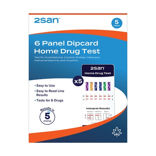 2SAN 6 Panel Dipcard Home Drug Test 5 Pack