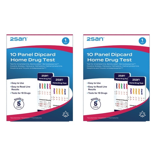 2San 10 Drugs Urine Dip Test Pack of 2