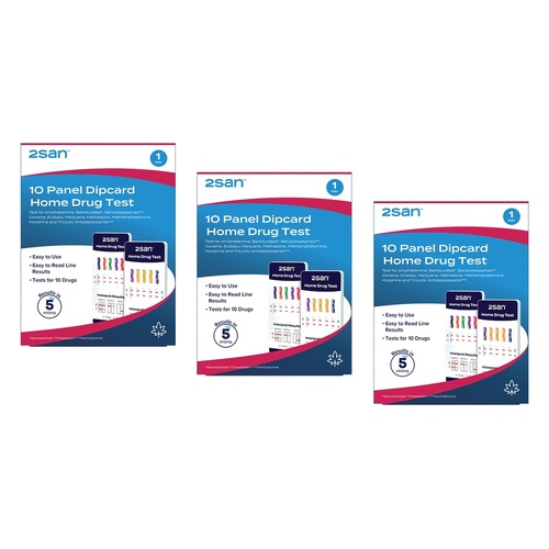 2San 10 Drugs Urine Dip Test Pack of 3