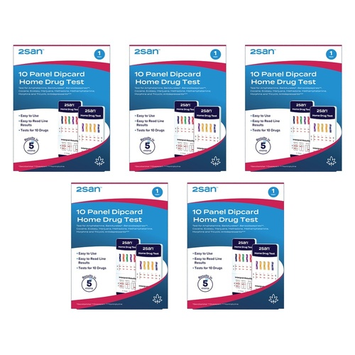 2San 10 Drugs Urine Dip Test Pack of 5