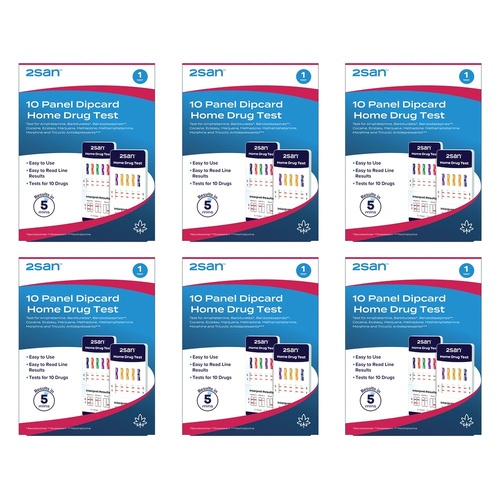 2San 10 Drugs Urine Dip Test Pack of 6