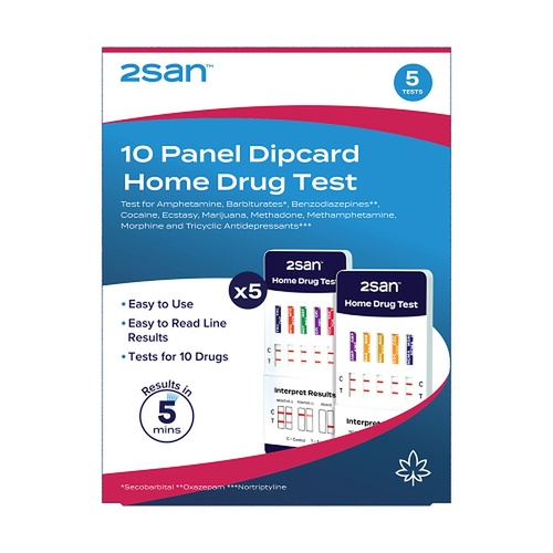 2San 10 Panel Dipcard Home Drug Test 5 Pack