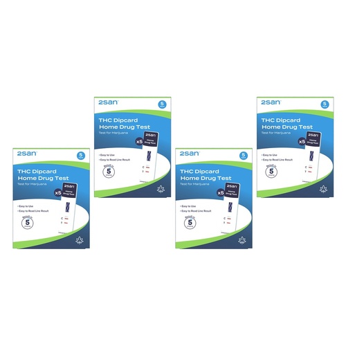 2San Marijuana Rapid Test Panel Urine 5 Pack Bundle of 4