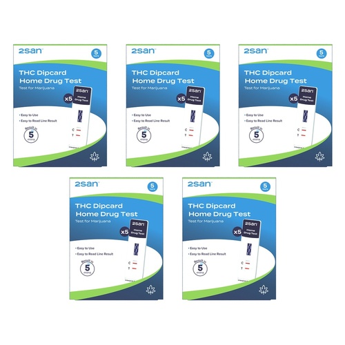 2San Marijuana Rapid Test Panel Urine 5 Pack Bundle of 5