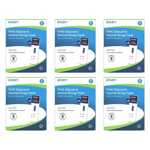 2San Marijuana Rapid Test Panel Urine 5 Pack Bundle of 6