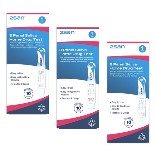 2San 8 Panel Saliva Home Drug Test Pack of 3