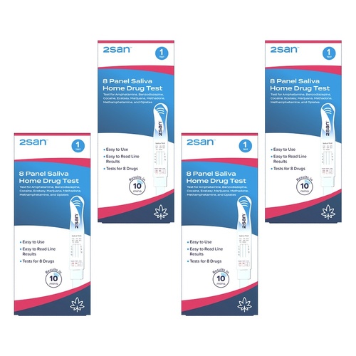 2San 8 Panel Saliva Home Drug Test Pack of 4
