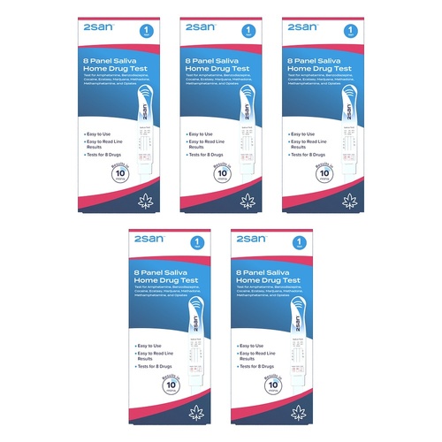 2San 8 Panel Saliva Home Drug Test Pack of 5