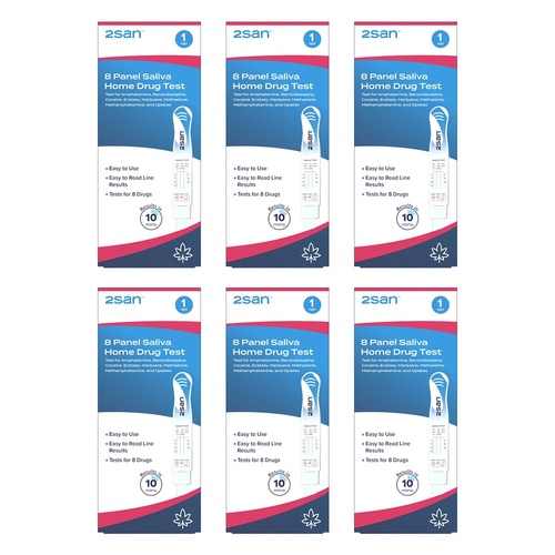 2San 8 Panel Saliva Home Drug Test Pack of 6