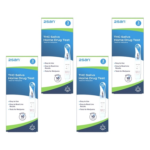 2San Marijuana Saliva Test Stick 3 Pack Bundle of 4