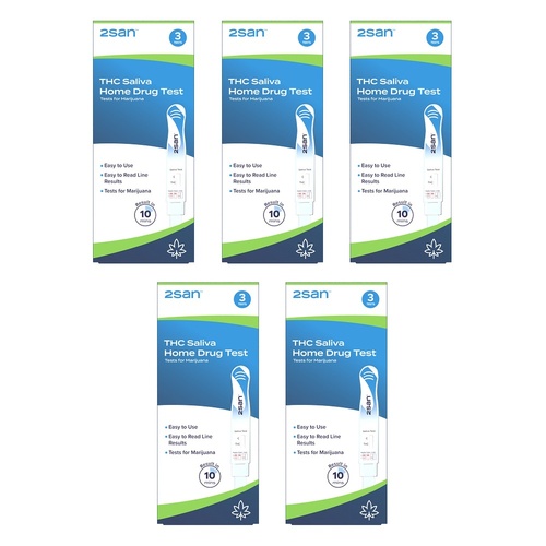 2San Marijuana Saliva Test Stick 3 Pack Bundle of 5