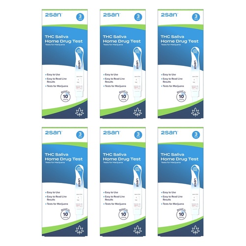 2San Marijuana Saliva Test Stick 3 Pack Bundle of 6