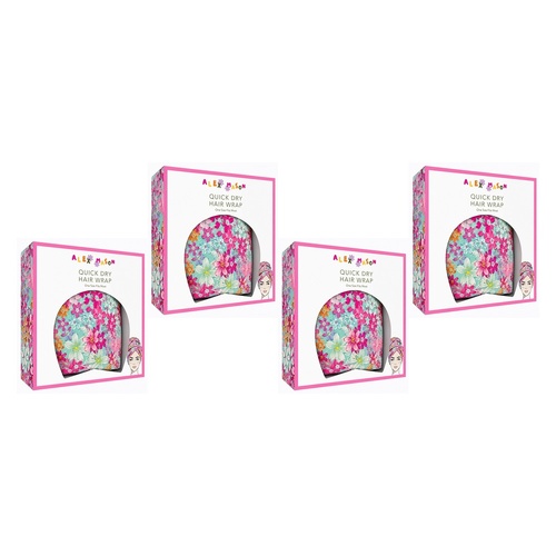 Alex Mason Quick Dry Hair Wrap Floral Pack of 4