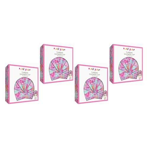 Alex Mason Turban Shower Cap Floral Pack of 4