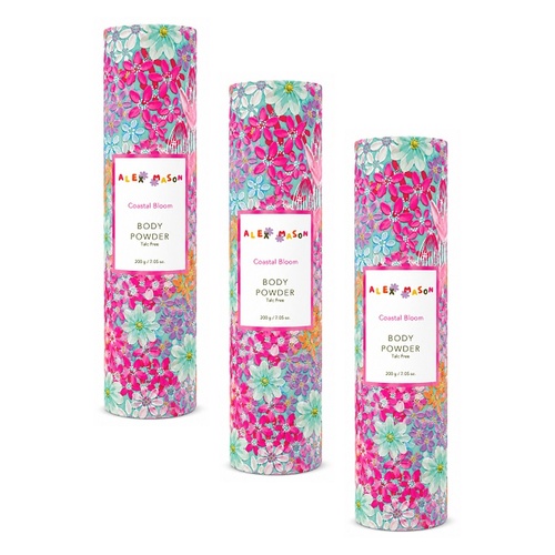 Alex Mason Body Powder Floral 200g Pack of 3