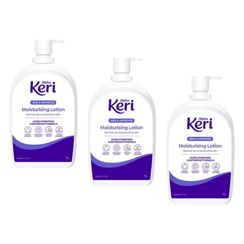 Alpha Keri Hydrating Moisturising Lotion 1L Pack of 3
