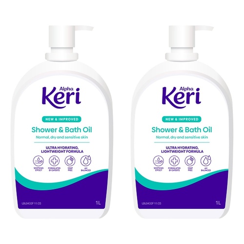 Alpha Keri Hydrating Shower & Body Oil 1L Pack of 2