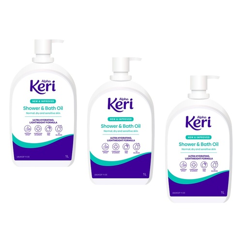 Alpha Keri Hydrating Shower & Body Oil 1L Pack of 3
