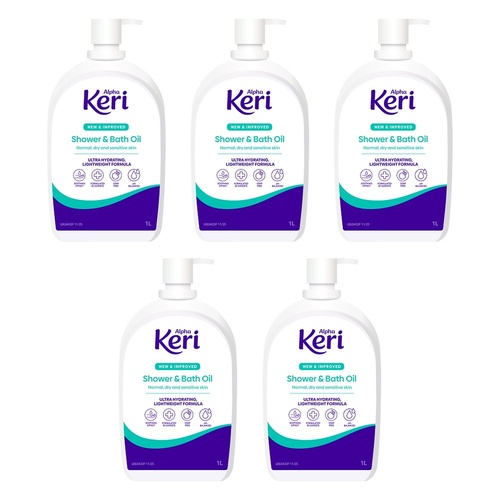 Alpha Keri Hydrating Shower & Body Oil 1L Pack of 5