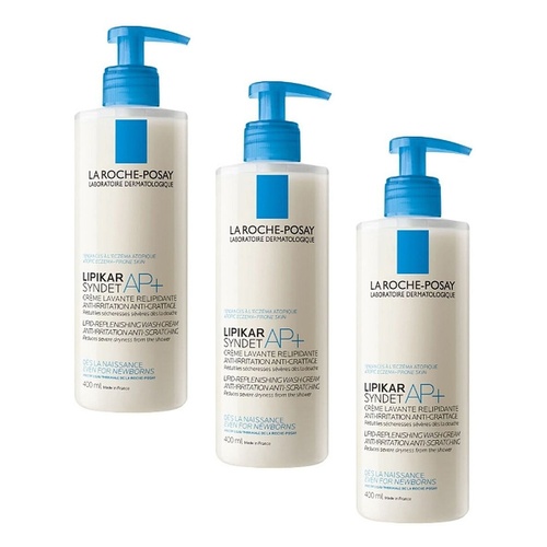 La Roche-Posay Lipikar Syndet AP+ Wash Cream 400mL Pack of 3