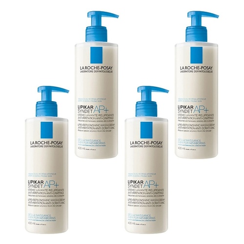 La Roche-Posay Lipikar Syndet AP+ Wash Cream 400mL Pack of 4