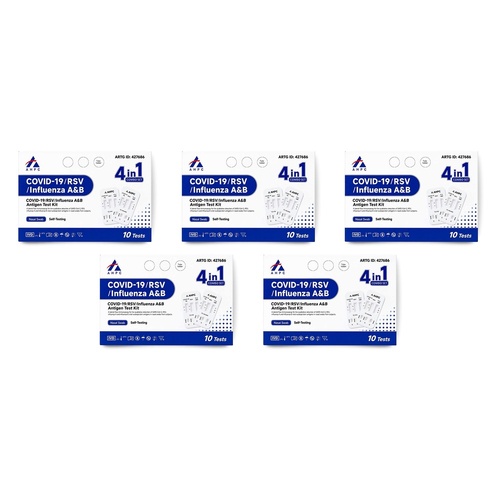 Fanttest APHC RSV/Flu A/B Covid-19 Nasal Test 10 Pack Bundle of 5