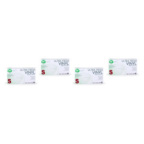 Ultrafresh Vinyl Gloves Small 100 Pack Bundle of 4