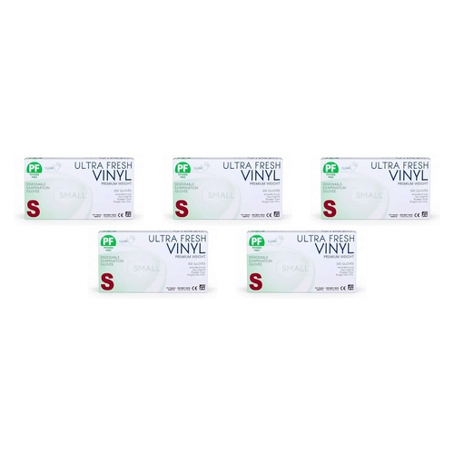 Ultrafresh Vinyl Gloves Small 100 Pack Bundle of 5