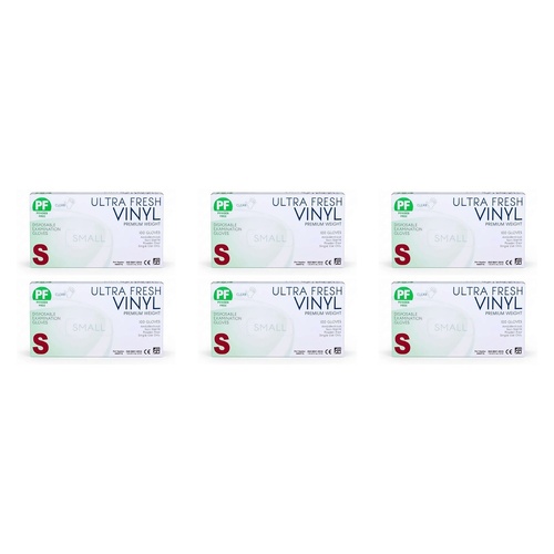 Ultrafresh Vinyl Gloves Small 100 Pack Bundle of 6
