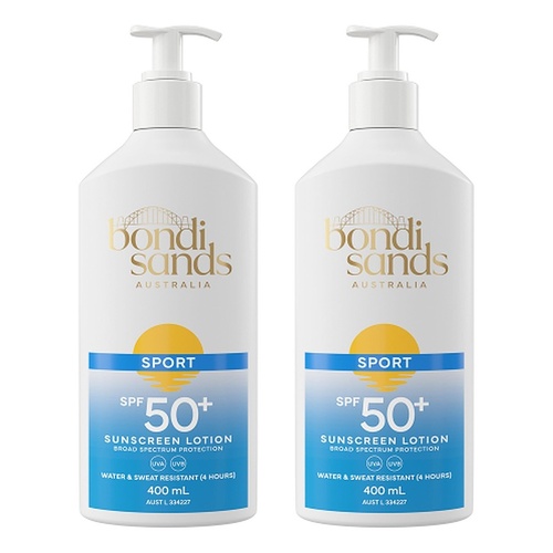 Bondi Sands Sport Sunscreen Lotion SPF50+ 400mL Pack of 2