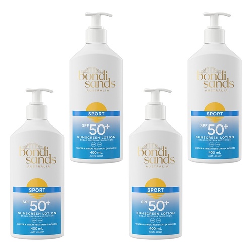 Bondi Sands Sport Sunscreen Lotion SPF50+ 400mL Pack of 4