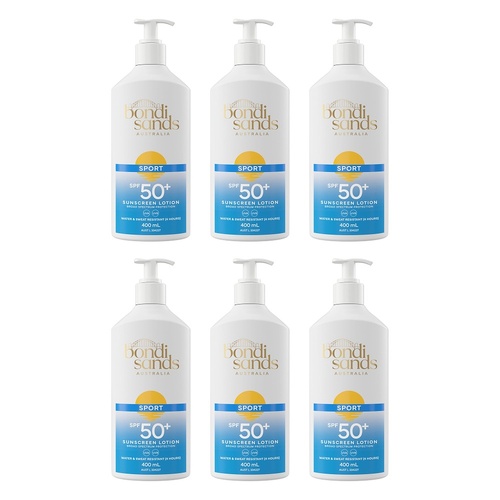 Bondi Sands Sport Sunscreen Lotion SPF50+ 400mL Pack of 6