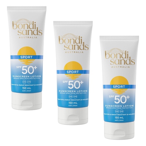 Bondi Sands Sport Sunscreen Lotion SPF50+ 150mL Pack of 3