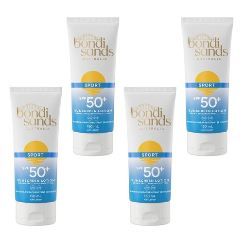 Bondi Sands Sport Sunscreen Lotion SPF50+ 150mL Pack of 4