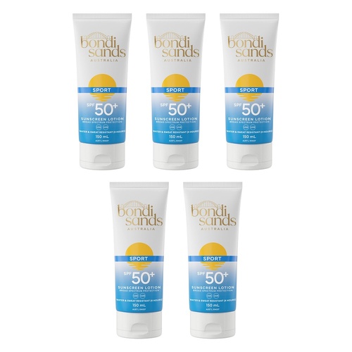 Bondi Sands Sport Sunscreen Lotion SPF50+ 150mL Pack of 5