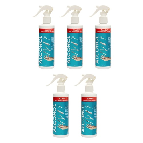 Soodox Isopropyl Alcohol Spray 250mL Pack of 5