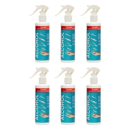 Soodox Isopropyl Alcohol Spray 250mL Pack of 6