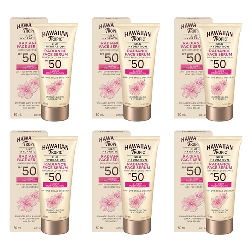 Hawaiian Tropic Silk Hydration Radiance Face Serum SPF50 50mL Pack of 6