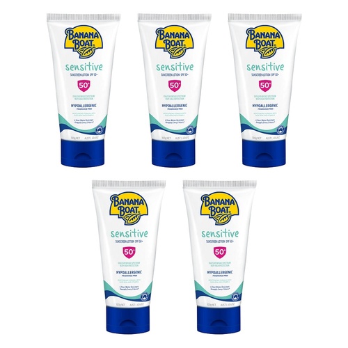 Banana Boat Sensitive Sunscreen Lotion SPF50+ 100g Pack of 5
