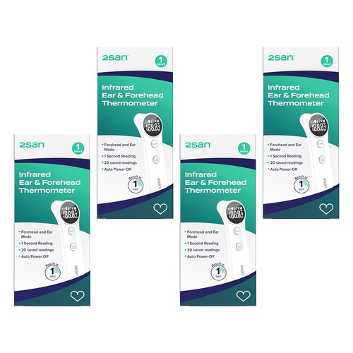 2San Infrared Ear and Forehead Thermometer Pack of 4