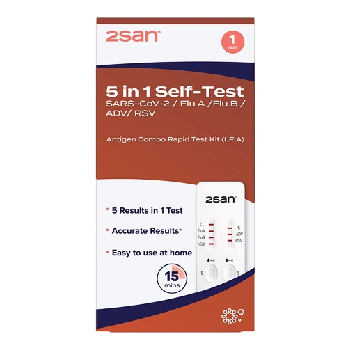 2San 5-in-1 COVID-19, Flu, RSV and Adenovirus Rapid Test