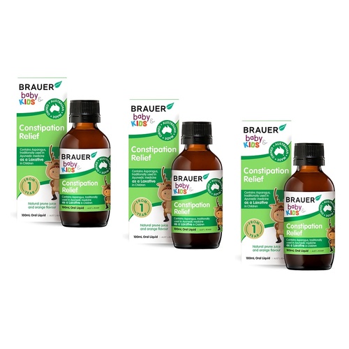 Brauer Baby & Kids Constipation Relief 100mL Pack of 3