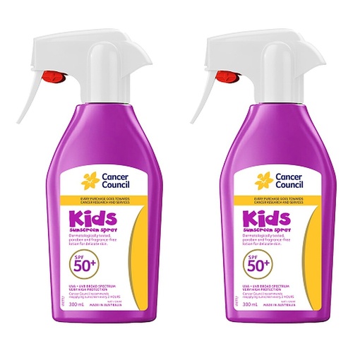 Cancer Council Kids Sunscreen Spray SPF 50+ 300mL Pack of 2